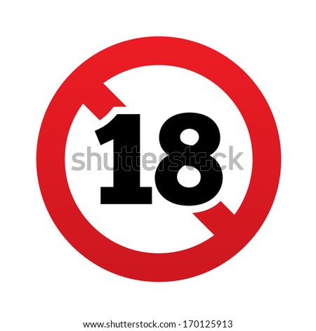 No 18 Years Old Sign Adults Stock Vector 170125913 - Shutterstock