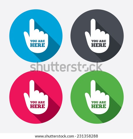 Click Here Icons Hand Cursor Signs Stock Vector 252010189 - Shutterstock