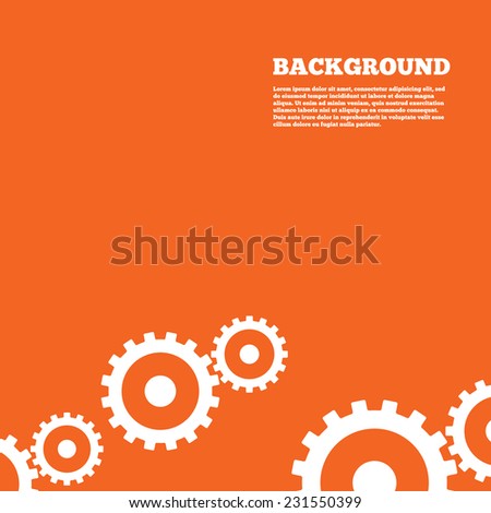 Modern Design Background Cog Settings Sign Icon Cogwheel Gear Mechanism Symbol Orange Poster Modern Design Background Cog Settings Sign Icon Cogwheel Gear Mechanism Symbol Orange Poster