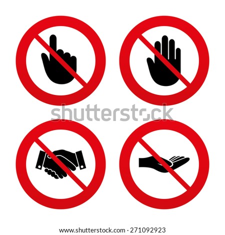 No Ban Stop Signs Hand Icons Stock Vector 271092923 - Shutterstock