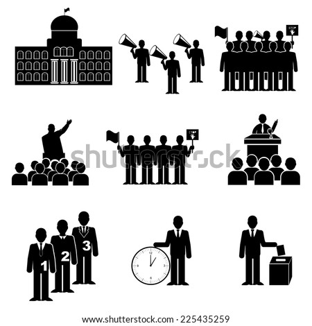 Politics Voting Elections Icons Vector Icon Stock Vector 225435259 ...