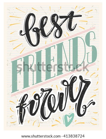 Best Friends Forever Text On Paper Stock Vector 413838727 - Shutterstock