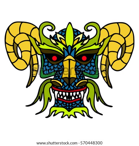 Dragon Mask Isolated Stock Illustration 570448300 - Shutterstock