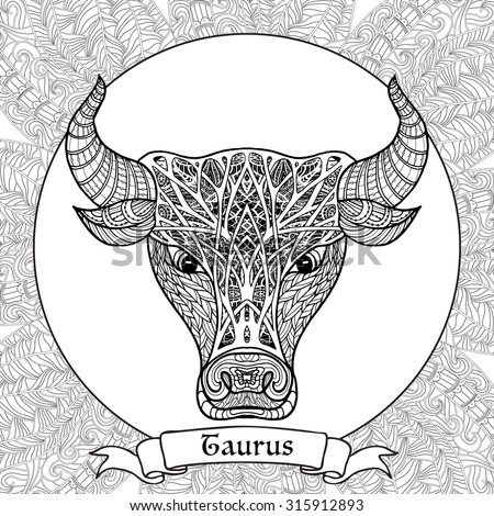 Coloring Page Pattern Zodiac Sign Taurus Stock Vector 315912893 ...