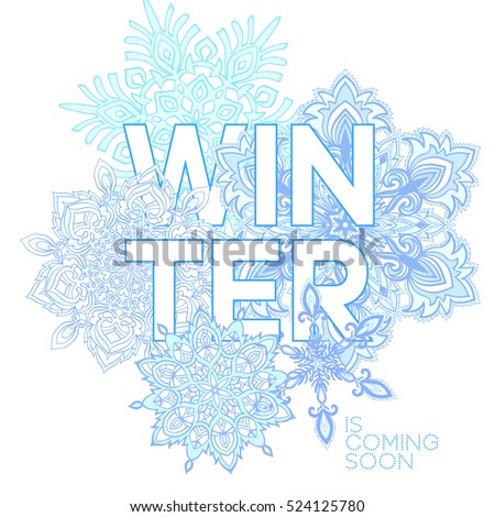 composition word winter individual letters beautiful stock vector form of the word be