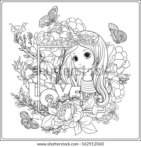 Vector Illustration Zen Tangle Girl Her Stock Vector 478280521 - Shutterstock