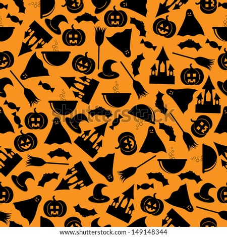 seamless patternhalloween backgroundhalloween black symbols on an orange backgroundvector - Black And Orange Halloween seamless patternhalloween backgroundhalloween black symbols on an orange backgroundvector - Black And Orange Halloween