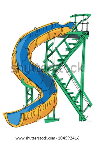 Water Park Slide Cartoon Stock Vector 104592416 - Shutterstock