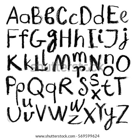 Vector Alphabet Hand Drawn Letters Letters Stock Vector 98985617 ...