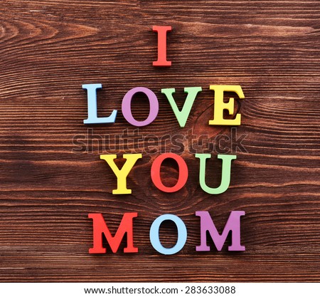 Love Mom Stock Images Royalty Free Vectors Inscription Colorful Letters