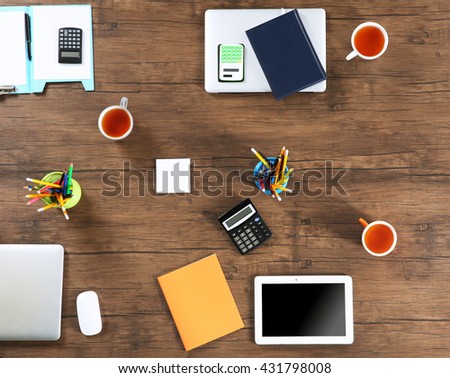 Office Table Top View Office Table Top View