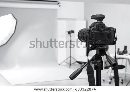 Modern photo studio with professional equipment