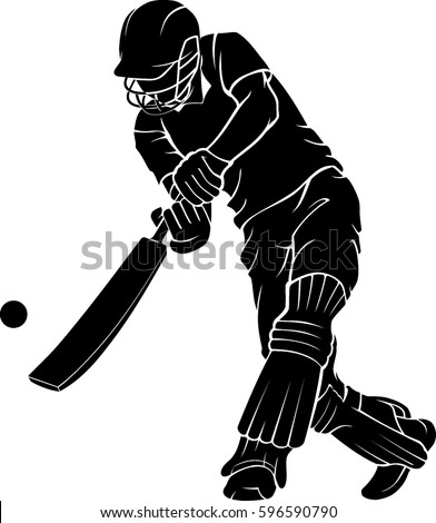 Cricket Low Bat Swing Stock Vector 596590790 - Shutterstock