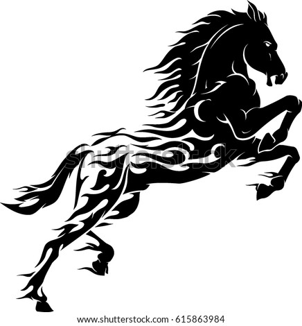 Running Flame Horse Silhouette Stock Images, Royalty-Free Images ...