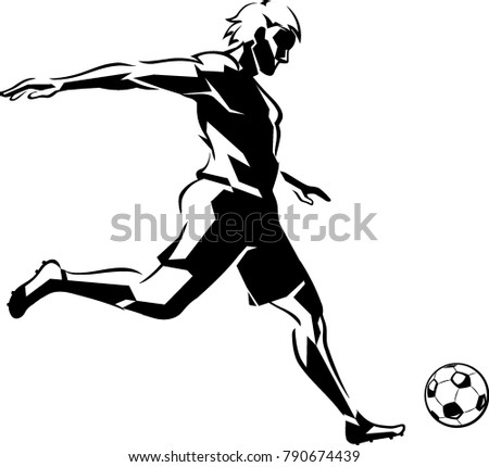 Soccer Power Kick Shadow Stock Vector 790674439 - Shutterstock