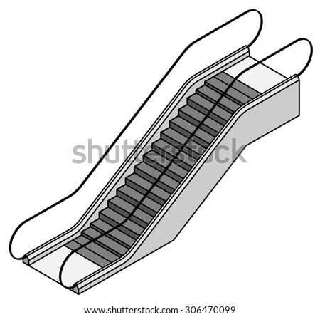 Escalator Stock Vector (Royalty Free) 306470099 - Shutterstock