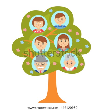 Family Tree Vector Isolated Illustration Genealogical Stock Vector ...