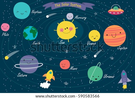 Solar System Vector Illustrations Planets Solar Stock Vector 590583566 Shutterstock