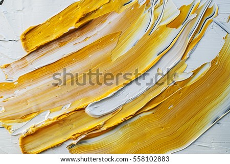 white and yellow oil paint brush strokes texture background