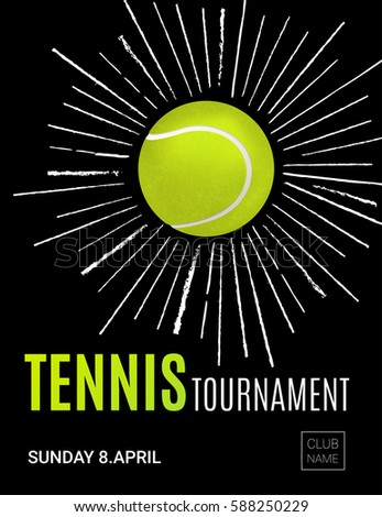 Tennis Championship Tournament Poster Design Tennis Stock Vector