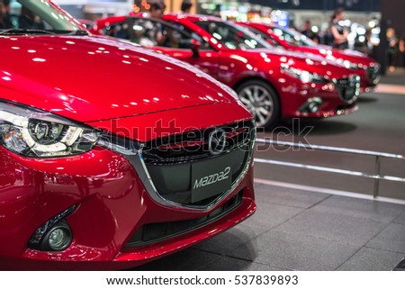 BANGKOK - November 30, 2016 : Mazda car on display at Thailand International Motor Expo 2016, exhibition of vehicles for sale on November 30, 2016 in Bangkok, Thailand.