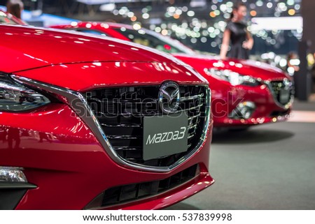 BANGKOK - November 30, 2016 : Mazda car on display at Thailand International Motor Expo 2016, exhibition of vehicles for sale on November 30, 2016 in Bangkok, Thailand.