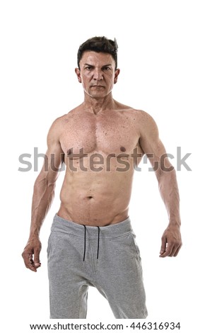 40s Attractive Hispanic Sport Man And Bodybuilder Posing 