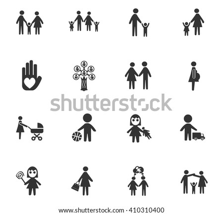 People Family Icons Set Stock Vector 175868339 - Shutterstock