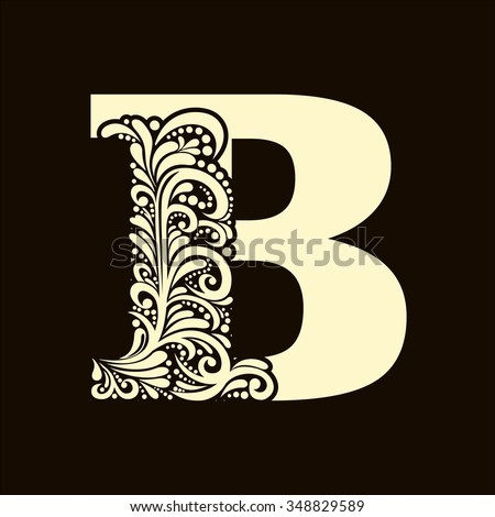 Elegant Capital Letter B Style Baroque Stock Vector 348829589 ...