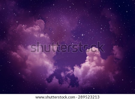 Stars in the night sky,purple background.