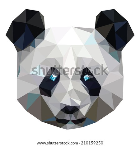 Polygonal Abstract Geometric Panda Isolated On Stock Illustration ...