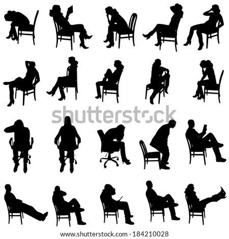 Woman Sitting Silhouette Stock Vectors & Vector Clip Art | Shutterstock