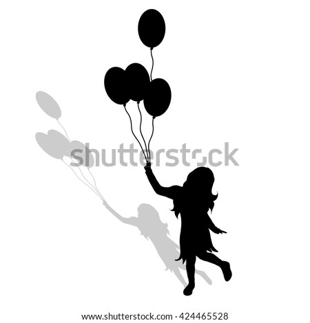 Child Reaching Red Balloon On White Stock Vector 47734552 - Shutterstock
