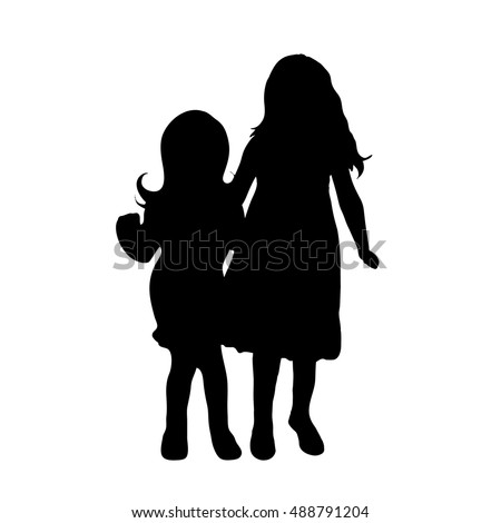 Silhouettes Kissing Boy Girl Stock Vector 182903633 - Shutterstock