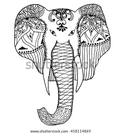 beautiful handdrawn tribal style elephant tattoo stock vector beautiful handdrawn tribal style elephant tattoo stock vector