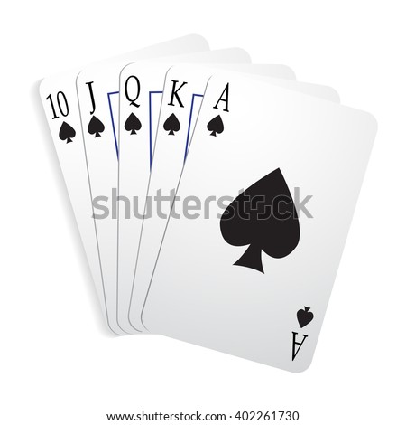 Royal Straight Flush Poker Playing Card Stock Vector 402261730 ...