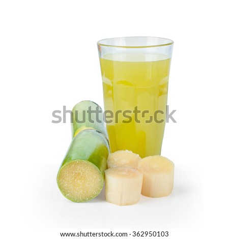 cane juice isolated on white background. This has clipping path. 