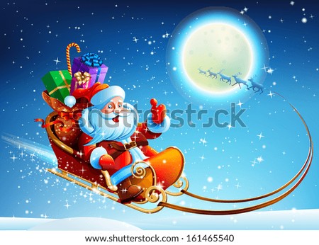 Santa Claus in a sleigh
