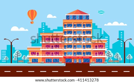 Apartment Building Graphic city street urban buildings houses shops stock vector 297764753 Apartment Building Graphic city street urban buildings houses shops stock vector 297764753