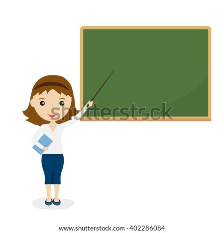 Cartoon Blackboard Teacher Woman Stock Photos, Images, & Pictures ...