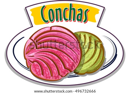 Conchas Mexican Sweet Bread Vector Stock Vector 496732666 ...