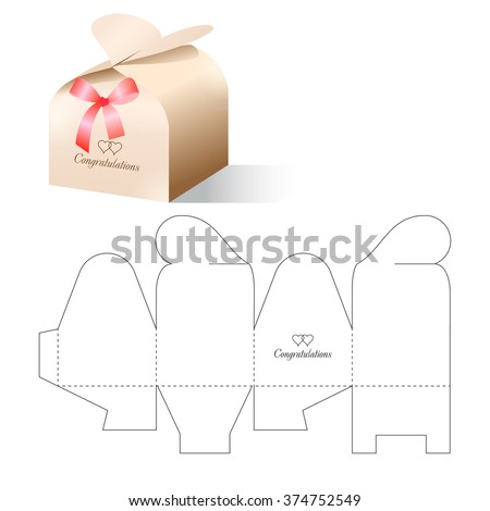 Retail Box Blueprint Template Stock Vector 374752549 - Shutterstock