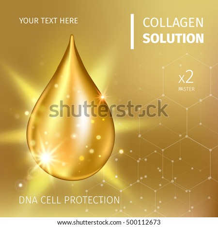 Collagen Serum and Vitamin Background Concept Skin Care Cosmetic.