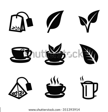 vector black tea icon on white background