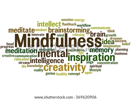 Mindfulness Word Cloud Concept On White Stock Illustration 369620906 ...