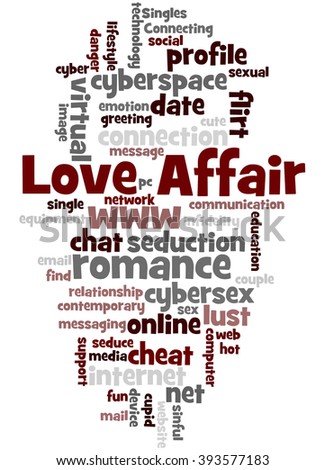 Love Affair Word Cloud Concept On White Background Love Affair Word Cloud Concept On White Background