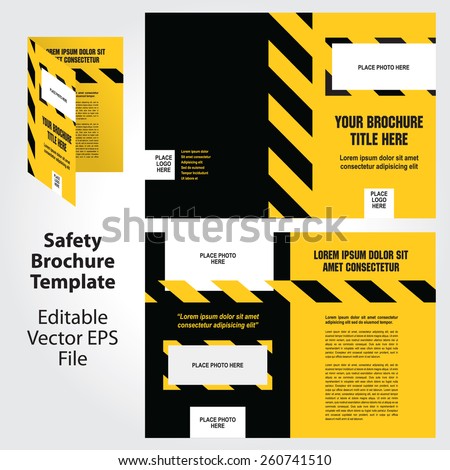 Vector Safety Theme Brochure Template Design Stock Vector 260741510 Shutterstock Safety Brochure Template Free