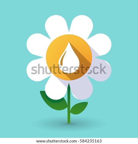 Illustration of a long shadow daisy flower with a fuel drop