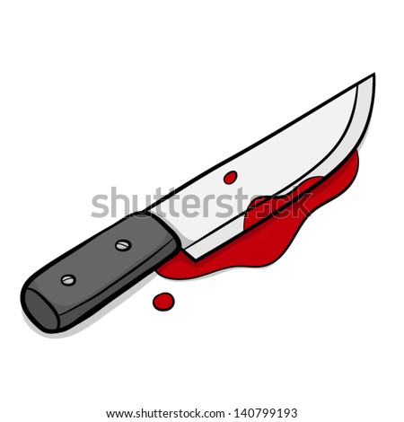 Knife Blood Cartoon Vector Illustration Isolated Stock Vector 140799193