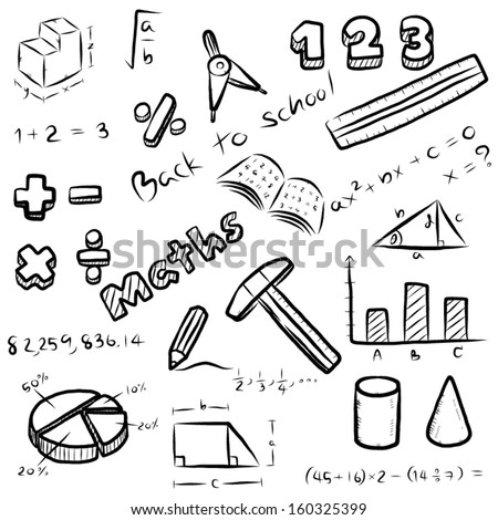 sketch create ruler Equipment Mathematics Maths Subject Symbol Set Stock